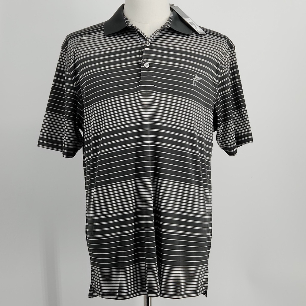 NWT Ashworth Men's Polo Shirt Size M Golf Sunkist Embroidered Logo MSRP $65